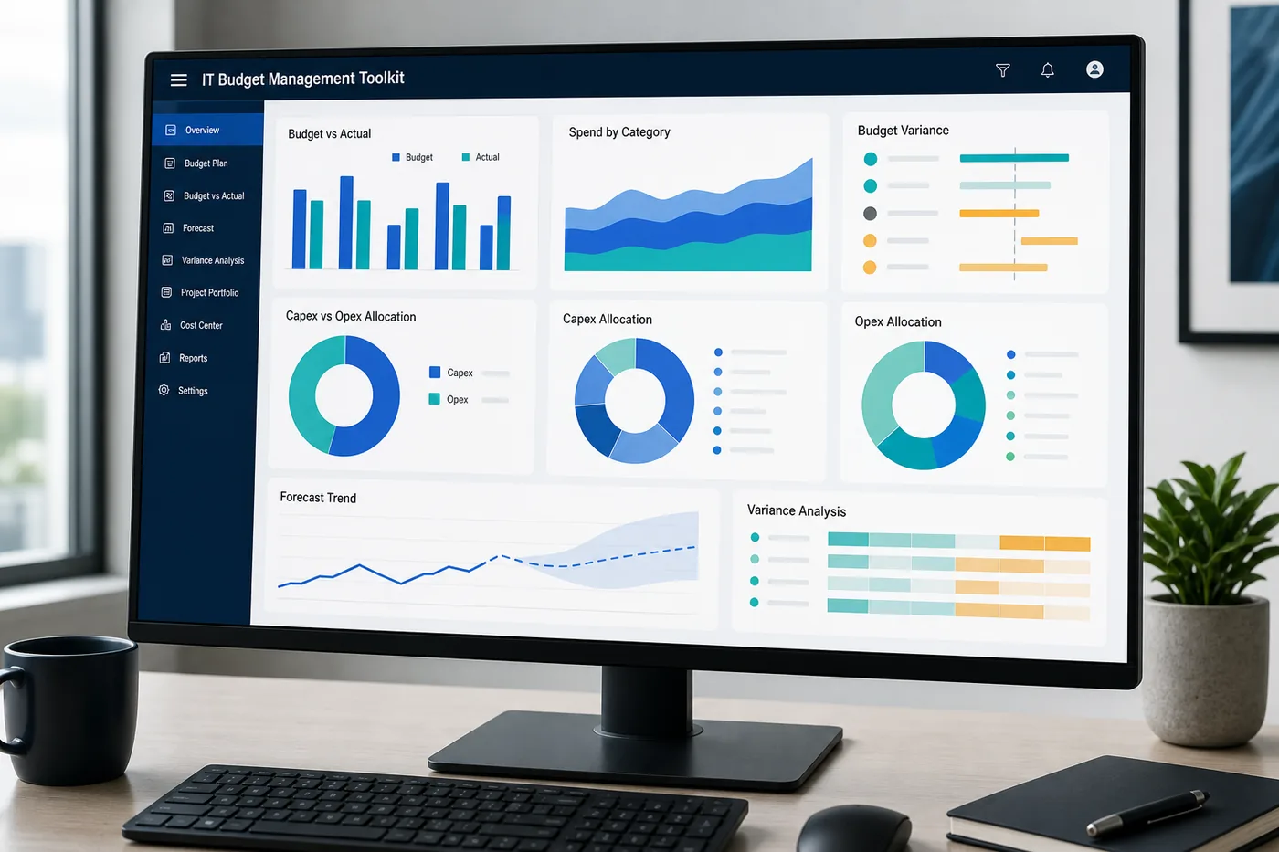 IT Budget Management Toolkit dashboard preview